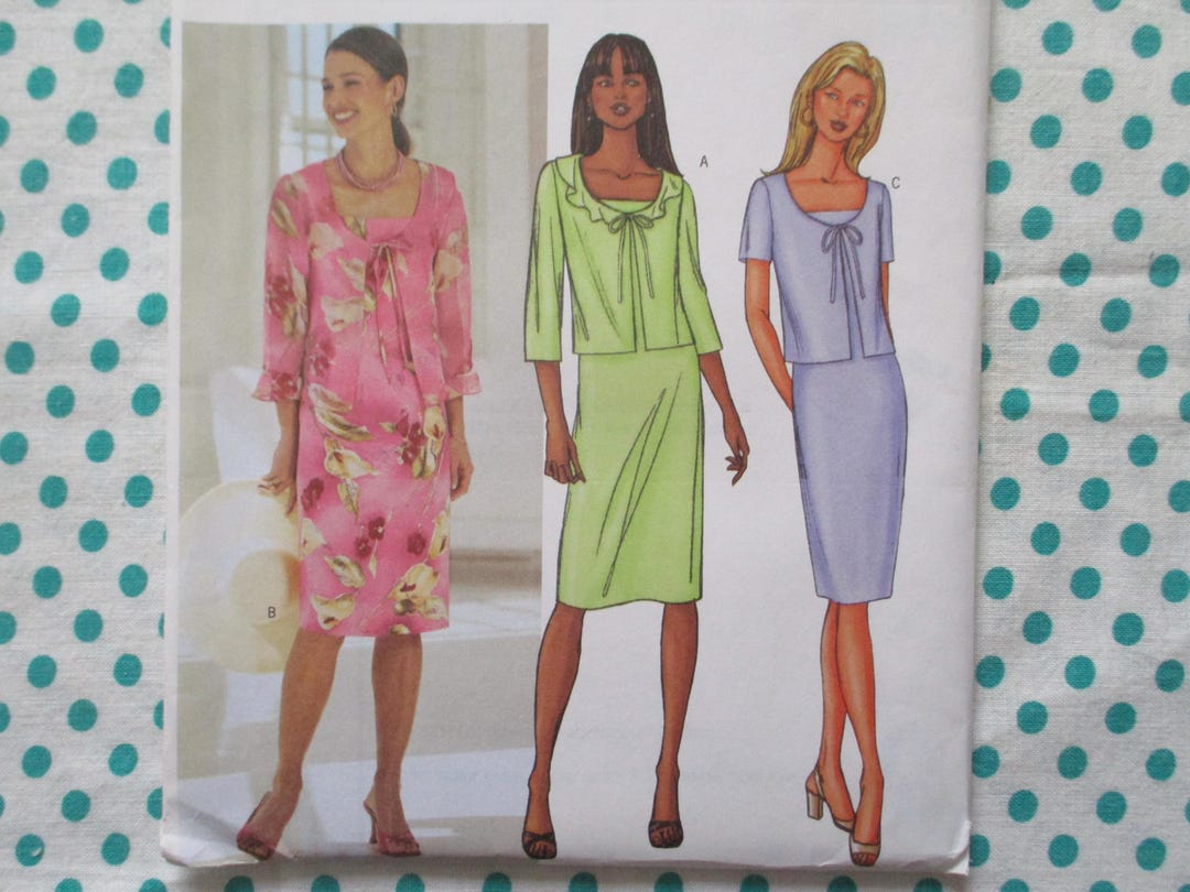Vintage 2000s Butterick Sewing Pattern 3382 Misses Jacket and Dress ...
