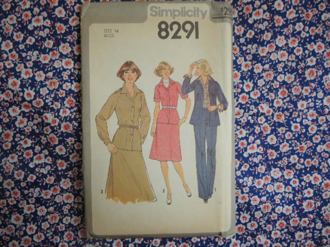 Vintage 1970s Simplicity Sewing Pattern 8291 Misses Shirt | Etsy