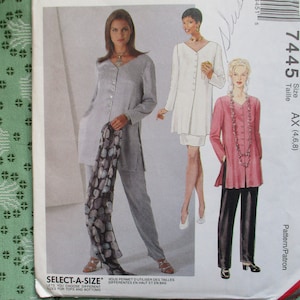 Vintage 1990s sewing pattern McCalls 7445 Misses tunic pull on pants and pull on skirt UNCUT size 4-6-8