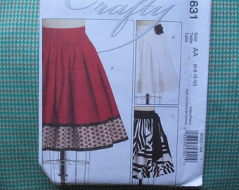 2000s sewing pattern McCalls 5631 misses flared skirts  UNCUT sizes 6-8-10-12