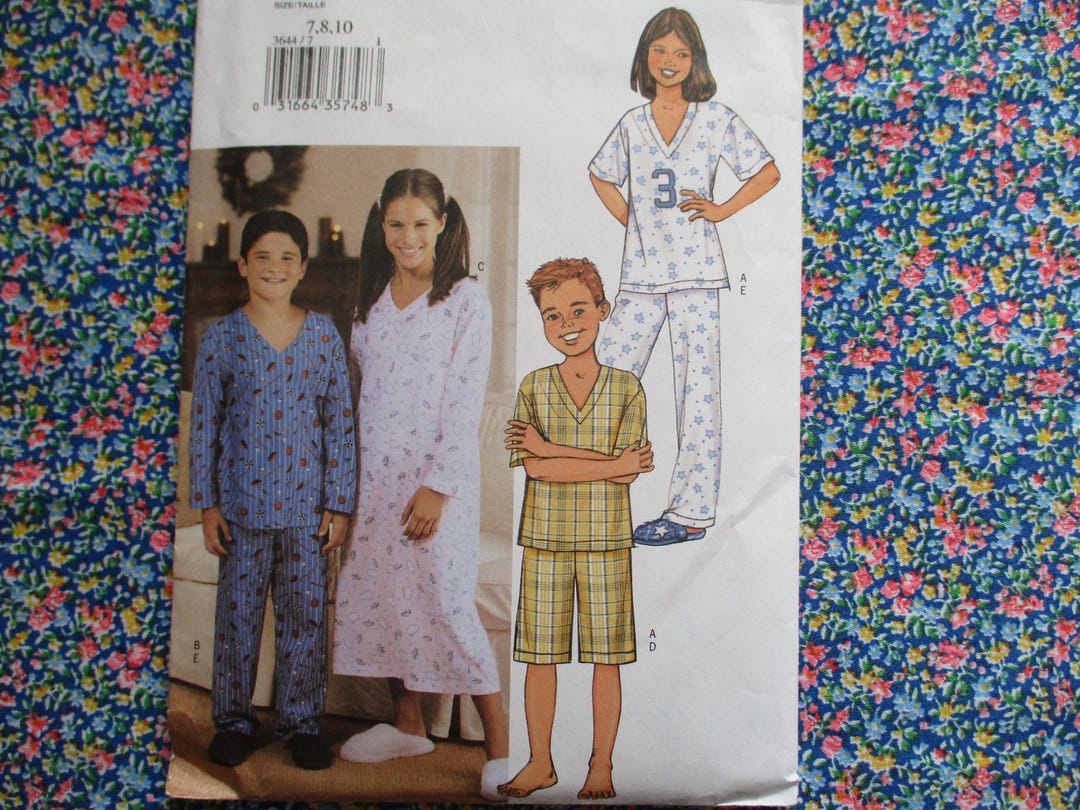 Vintage 2000s Sewing Pattern Butterick 3644 Misses Pajamas Pjs ...
