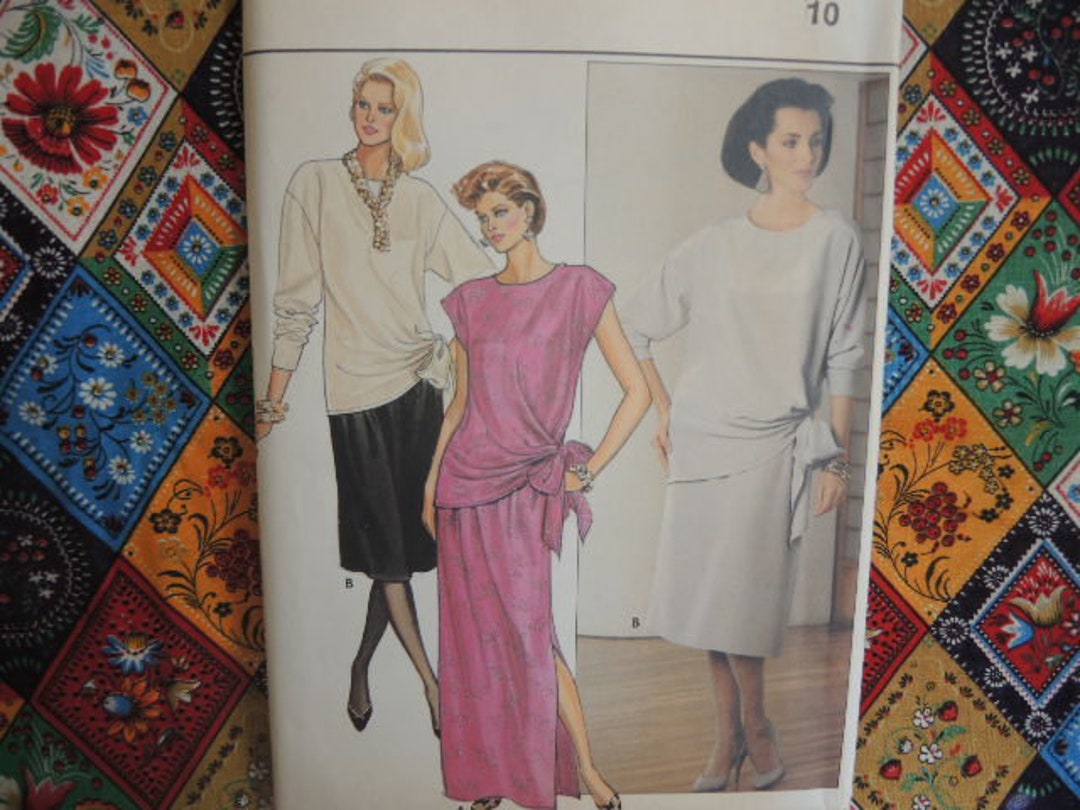 Vintage 1980s Butterick Sewing Pattern 6756 Misses Top and Skirt UNCUT ...