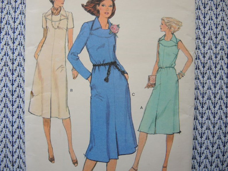 vintage 1980s Vogue sewing pattern 9843 misses dress UNCUT size 10 image 1