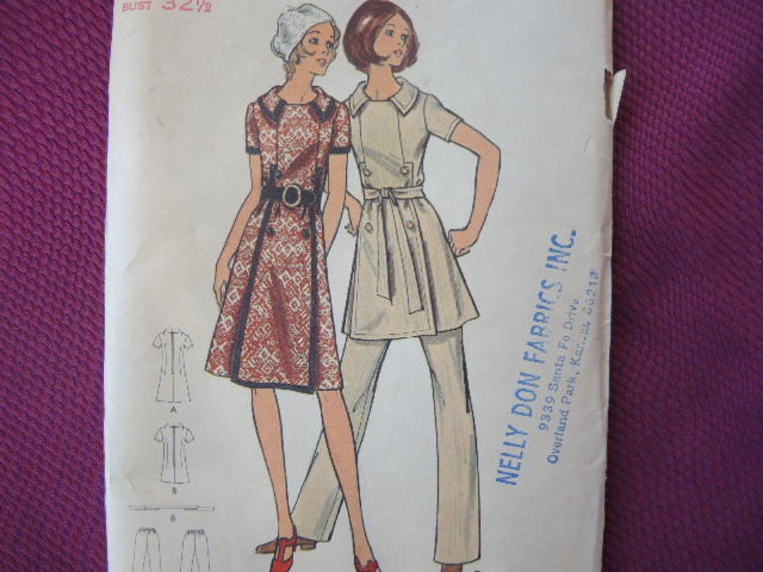Vintage 1970s Butterick Sewing Pattern 6283 Misses Dress or Tunic