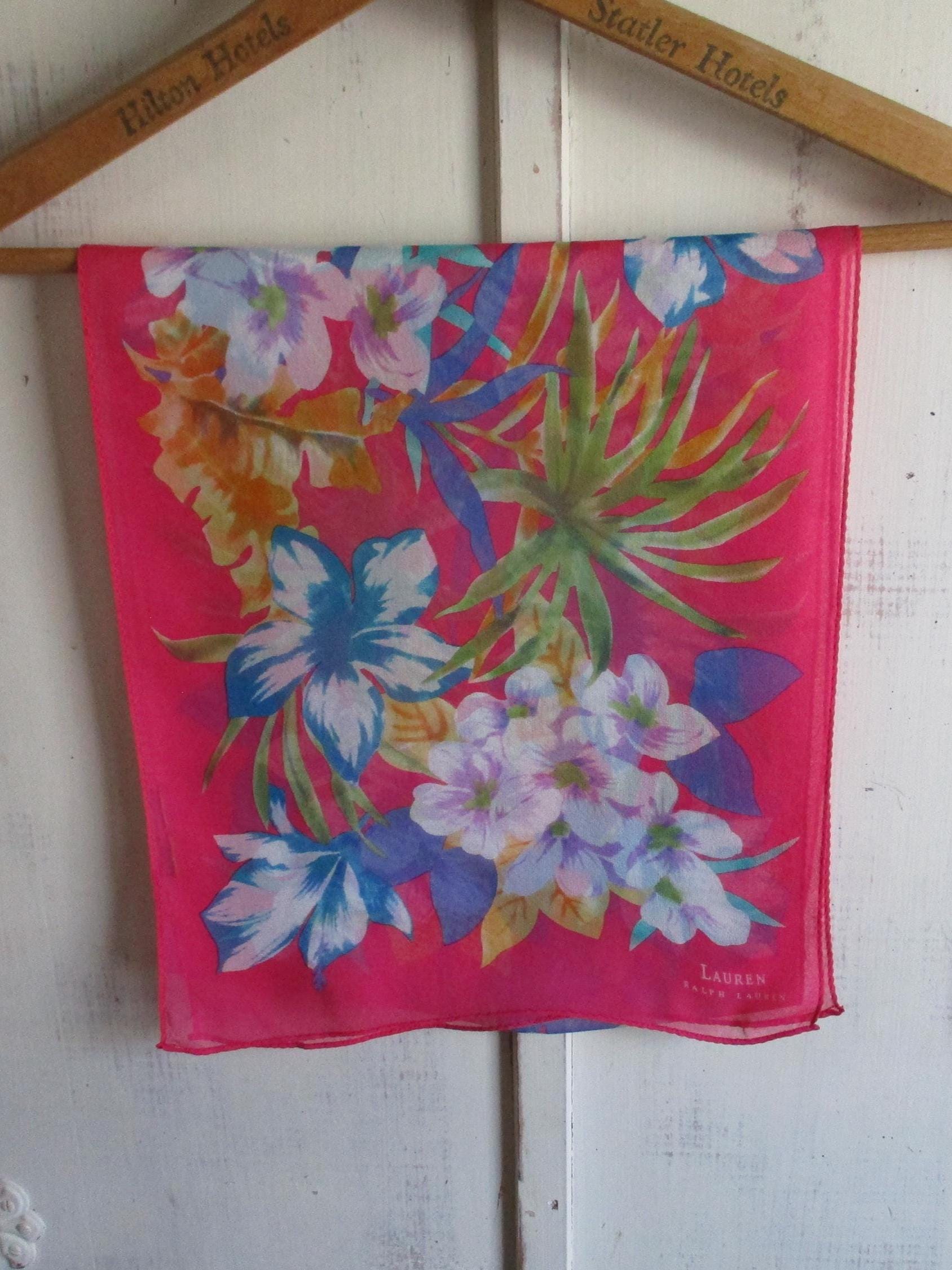 Ralph Lauren マチス風カラフルスカーフ　シルクスカーフ　ヴィンテージ Vintage Ralph Lauren Scarves - Etsy