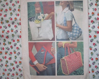 vintage 1970s Simplicity sewing pattern 7004 set of bags