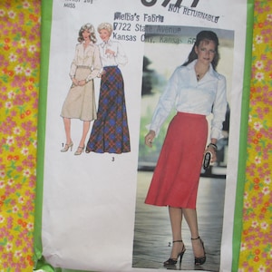 Vintage 1970s Simplicity sewing pattern 8977 misses bias skirt in three lengths size 12