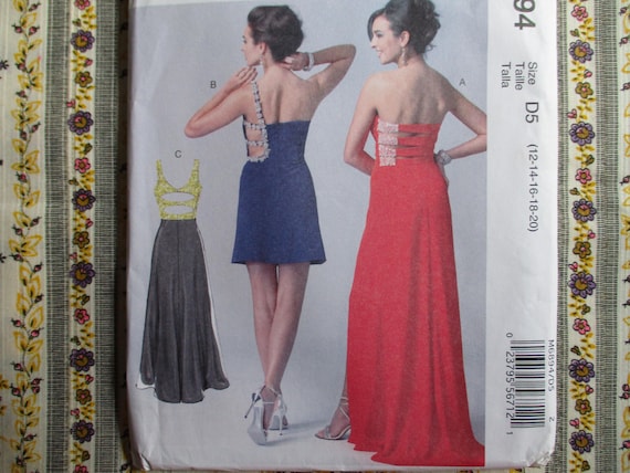 2010s Mccalls Sewing Pattern 6894 Misses Evening Dresses With Back Interest Size  12-14-16-18-20 UNCUT - Etsy