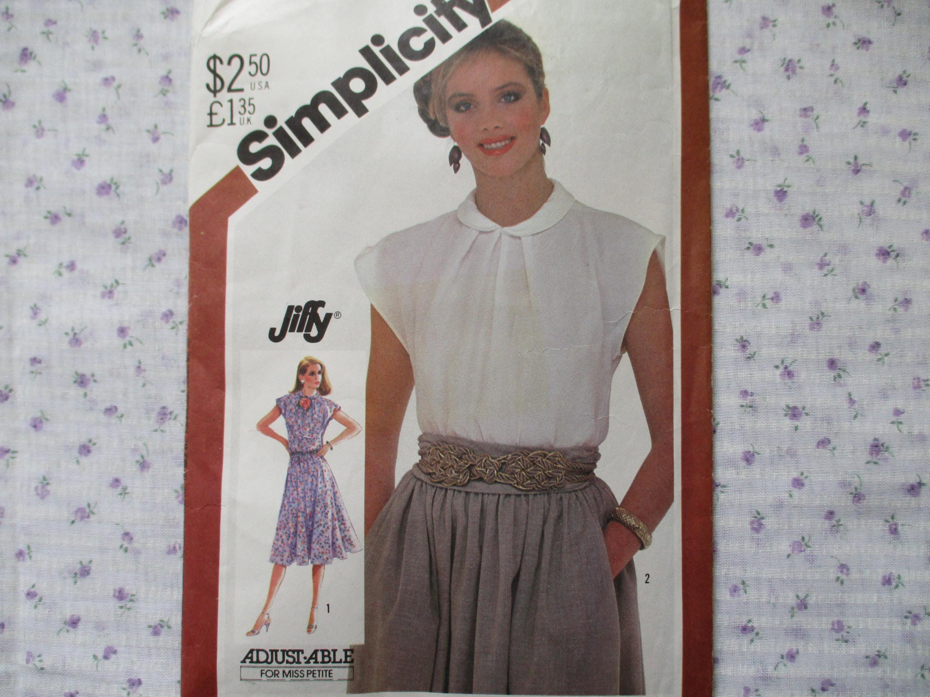 Vintage 1980s Simplicity Sewing Pattern 5542 Misses Jiffy Pullover
