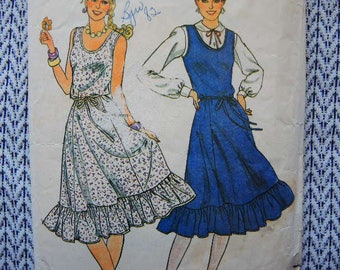 vintage 1980s Butterick sewing pattern 4205 misses dress or jumper and belt size 18-20-22
