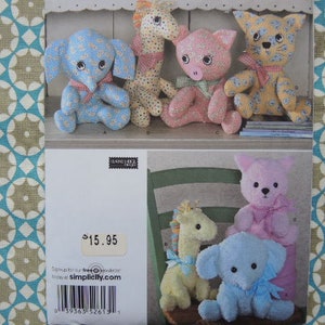 2000s Sewing Pattern Simplicity 2613 Stuffed Animals Elephant Giraffe ...