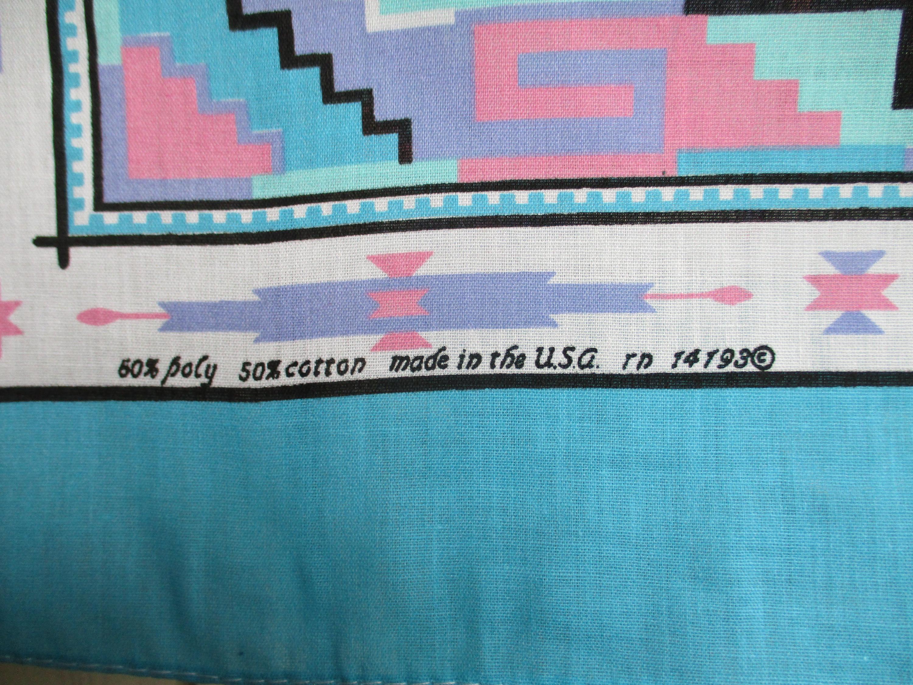 Vintage 1980s Springs Industries Bandana Southwest Native Inspired