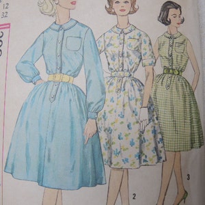 Vintage 1960s Einfachheit Schnittmuster 3870 ausgestelltes Kleid Gr. 12