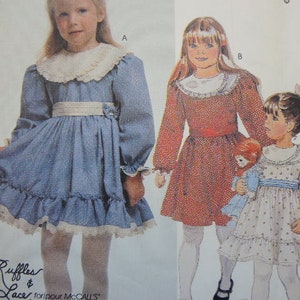 vintage 1980s McCalls sewing pattern 2792 girls dress and cummerbund size 4-5