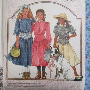 vintage 1980s simplicity sewing pattern Cinderella 8192 girls two piece dress top and skirt size 14