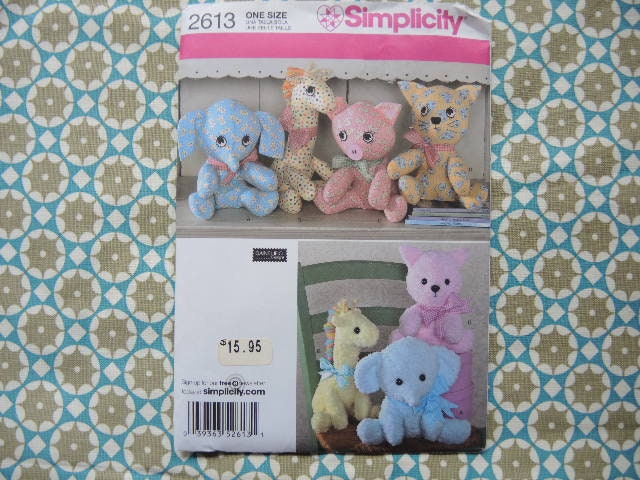 2000s Sewing Pattern Simplicity 2613 Stuffed Animals Elephant Giraffe ...