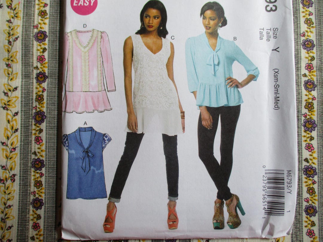 2010s Mccalls Sewing Pattern 6793 Misses Tops Size XS-S-M UNCUT - Etsy