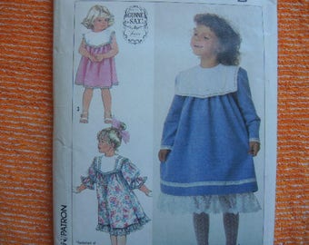 vintage 1980s simplicity sewing pattern Jessica Gunne Sax 7979 girls lace trimmed dress size 5-6-6X