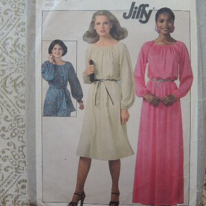 vintage 1970s Simplicity sewing pattern 8265 misses jiffy pullover dress in two lengths size 10-12