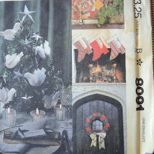 vintage 1980s McCalls sewing pattern 8091 Christmas crafts UNCUT