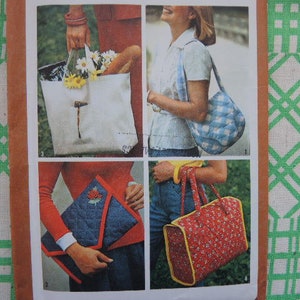 Patrón de costura vintage de los años 80, estilo "Simplicidad", 9752, conjunto de bolsos sin cortar