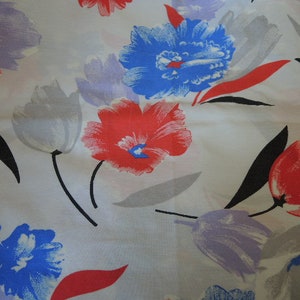 Vintage 1980s abstract floral fabric cotton polyester blend 46 inches wide BTY image 8