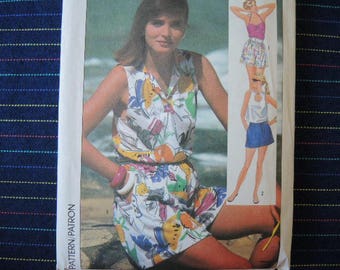 Patron de couture simplicité vintage des années 1980 7513, sans hauts et shorts à enfiler, taille 10