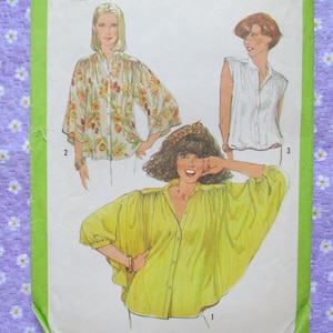 vintage 1970s Simplicity sewing pattern 8348 blouse size 12