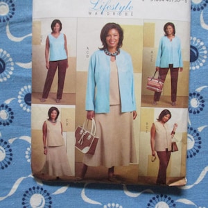 2000er Schnittmuster Butterick 4817 Lifestyle Garderobe Misses Jacke Weste Oberteil Rock und Hose UNCUT Größe 18W-20W-22W-24W