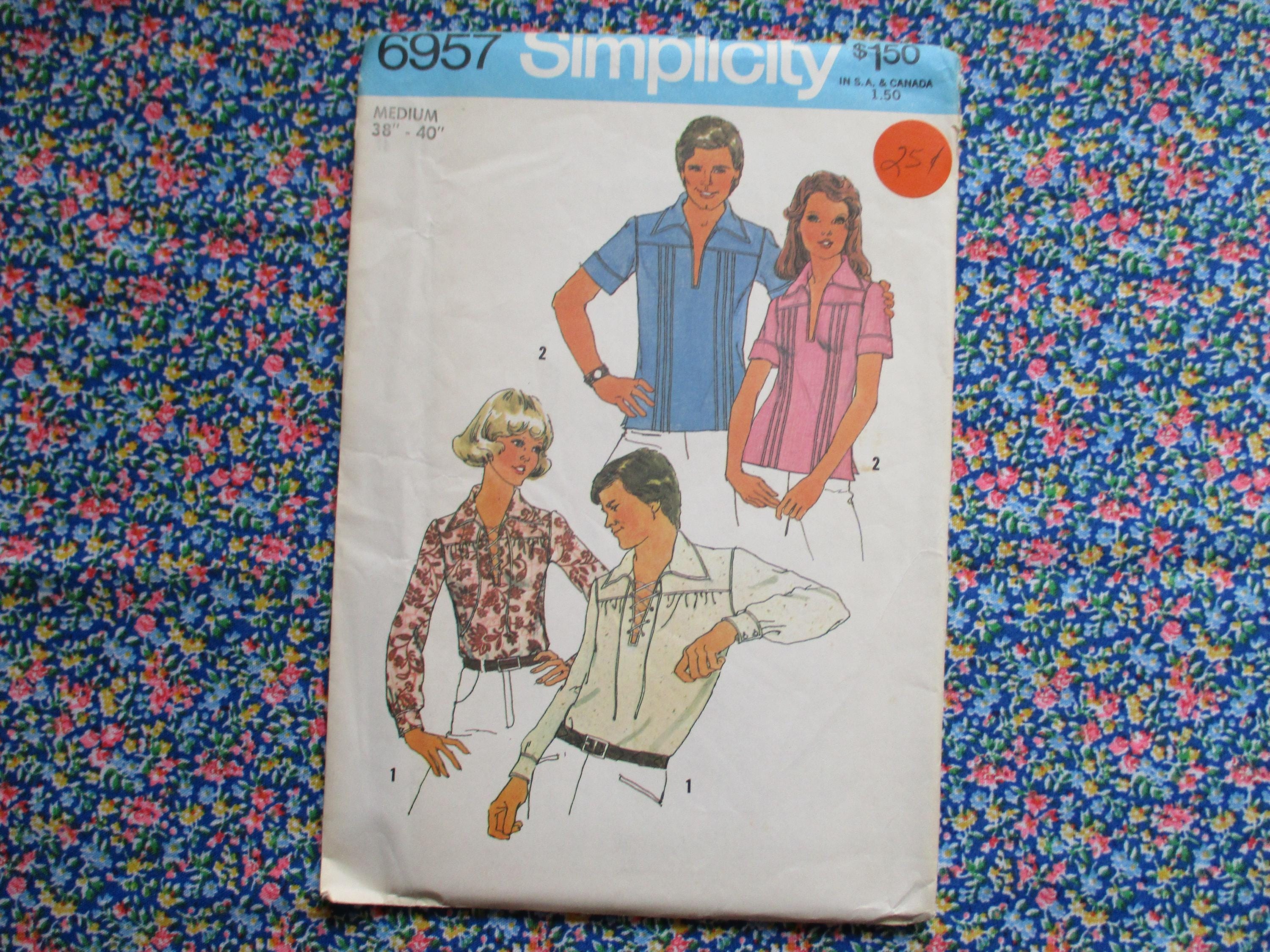 Vintage 1970s Simplicity Sewing Pattern 6957 Misses or Mens