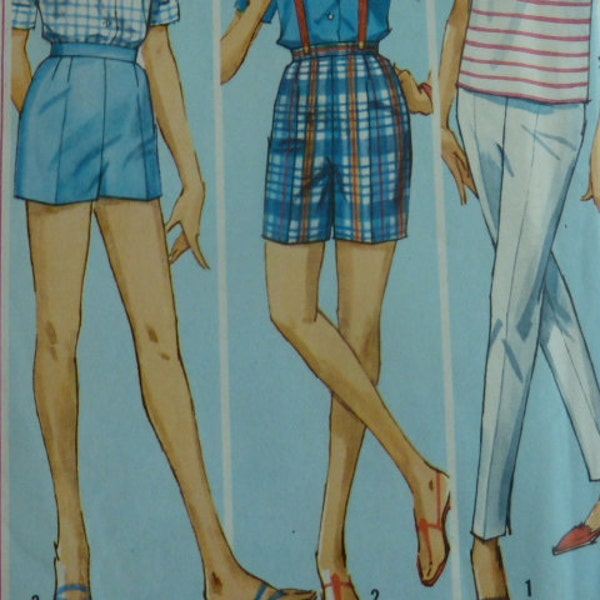 Vintage 1960s Simplicity sewing pattern 5281 pants and shorts