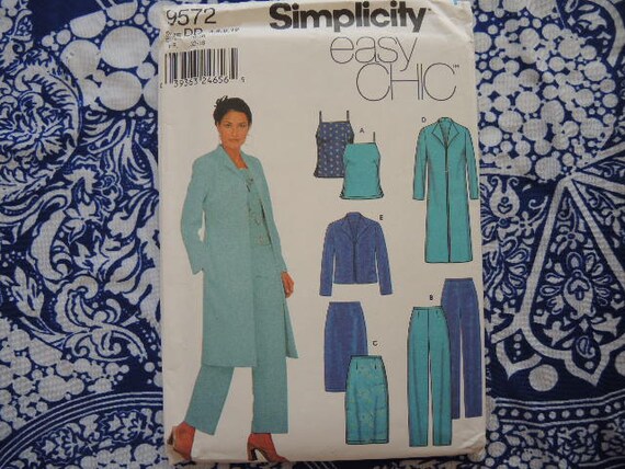 2000年代の縫製パターン Simplicity 9572 ミストップスカートパンツと