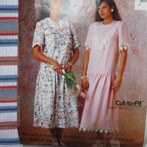 vintage 80er Jahre Schnittmuster McCalls P970 Misses Kleid Größen 10-12-14