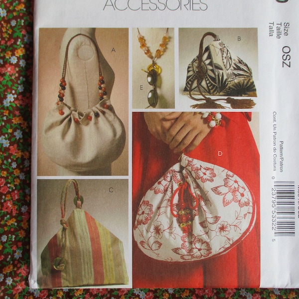 2000s sewing pattern McCalls 5340 lined hand bags purses UNCUT