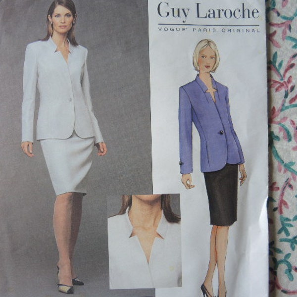 2000s Vogue Paris Original sewing pattern Guy Laroche 2579 misses jacket and skirt size 8-10-12 UNCUT