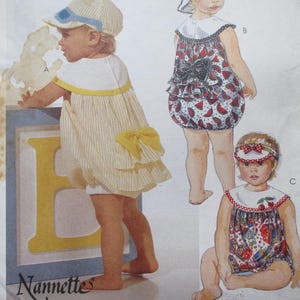 1990ss sewing pattern McCalls 7487 infants baby rompers with snap crotch and hats sizes S-XL UNCUT