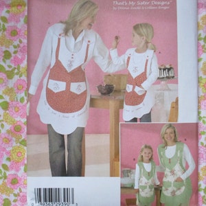 2000s sewing pattern Simplicity 4344 Aprons for mom daughter Size A all sizes UNCUT