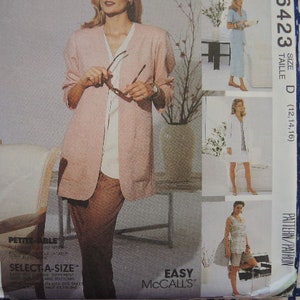 vintage 1990s sewing pattern McCalls 6423 Sew News Misses unlined jacket top vest skirt in two lengths pants and shorts size 12-14-16 UNCUT