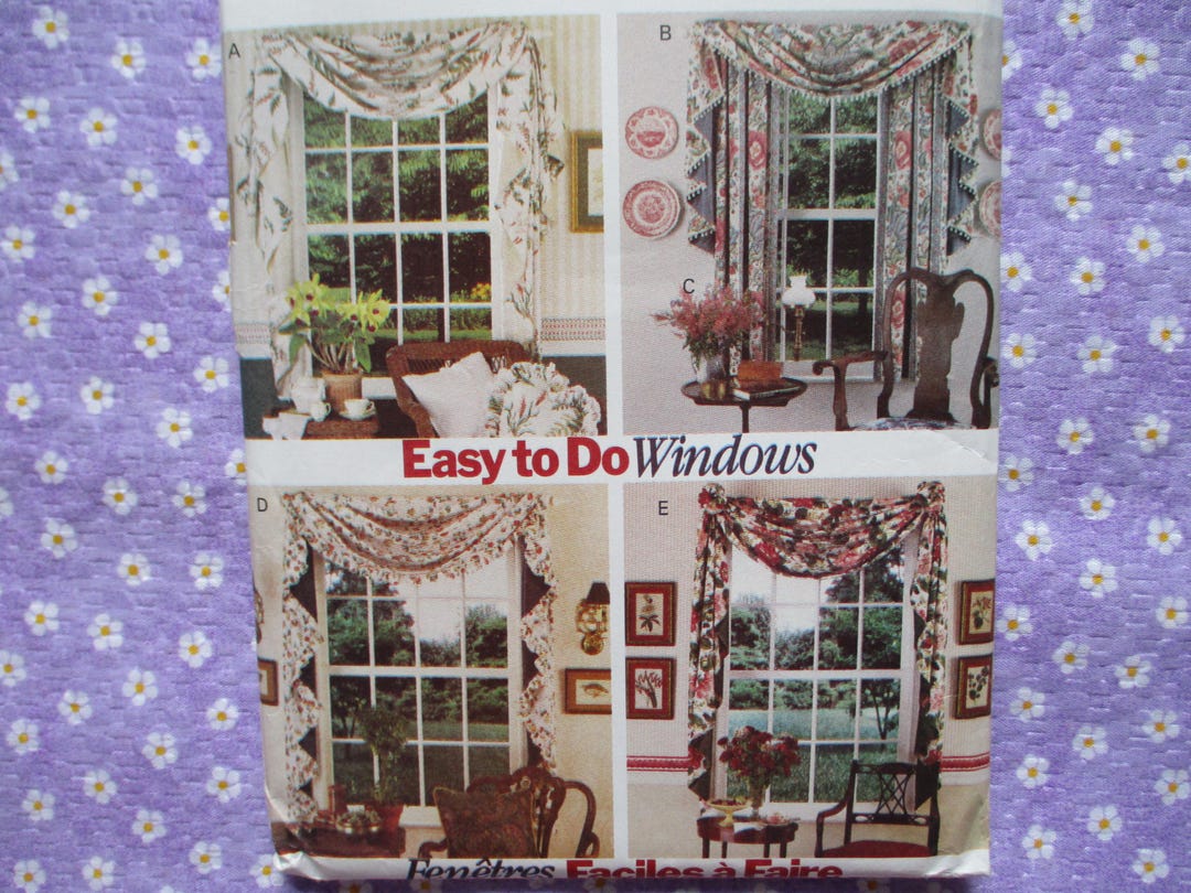 Window Swag Patterns Vintage 1990s Butterick Sewing Pattern 3173 Waverly Easy to Do Windows ...