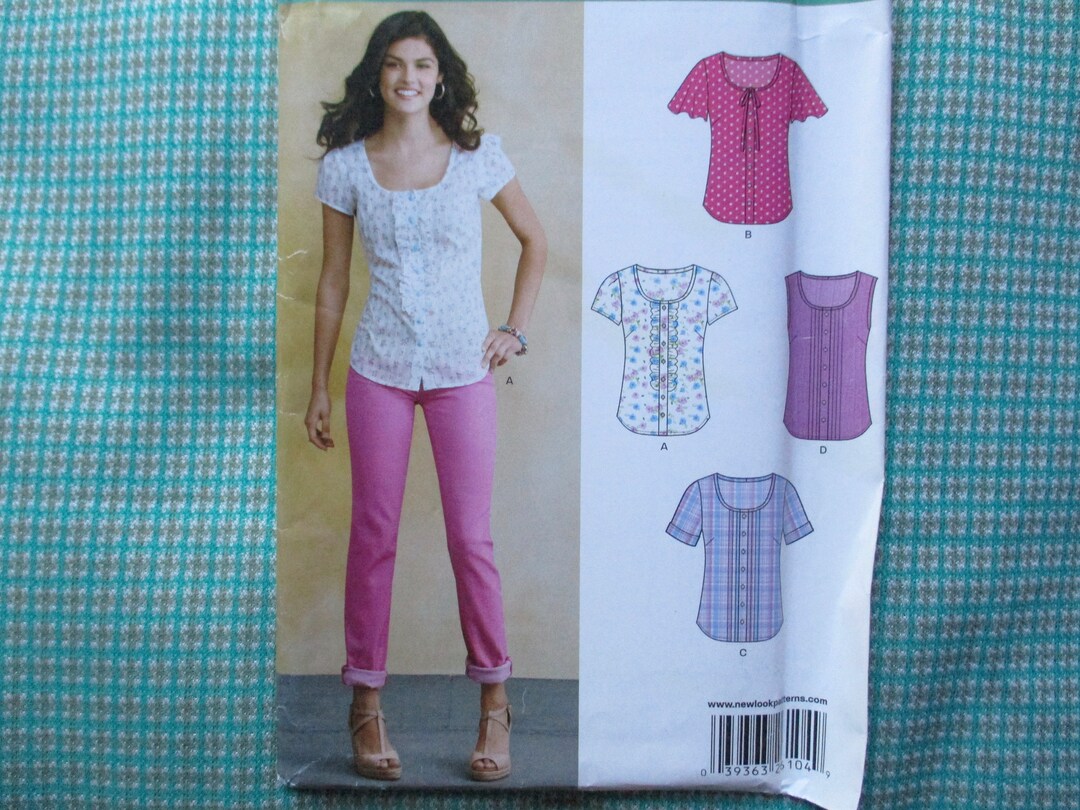 2010s New Look Sewing Pattern 6104 Misses Set of Tops Size 10-22 UNCUT ...