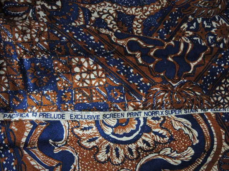Vintage 1960s cotton decor fabric Norfix super stain repellent 1 yard 18 inches 45 inches wide