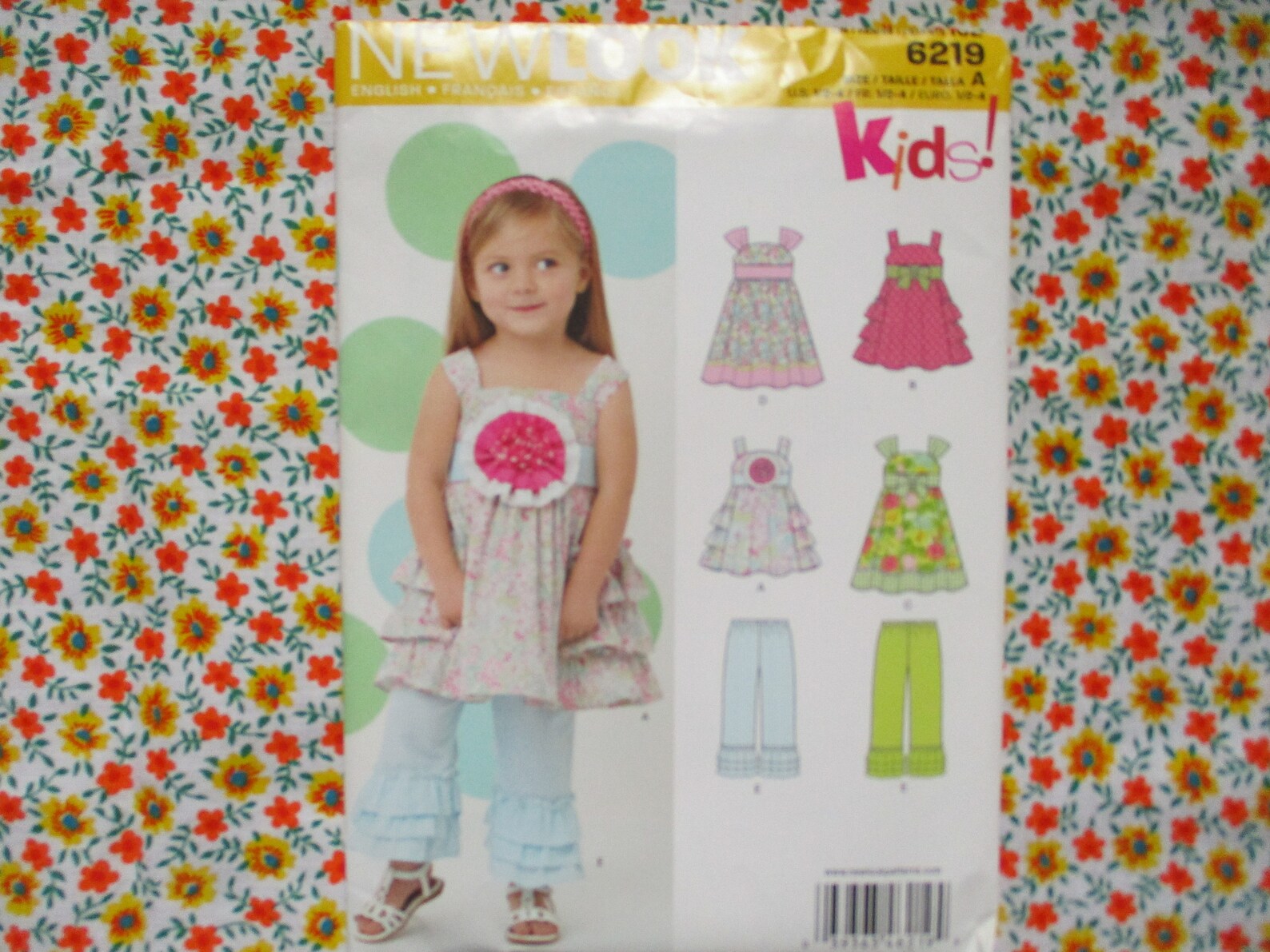 2010s New Look Sewing Pattern 6219 Toddler Girls Dress and Ruffled ...