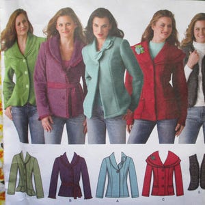 May include: Five different jacket patterns with a variety of colors and styles. The patterns are labeled A, B, C, D, and E.