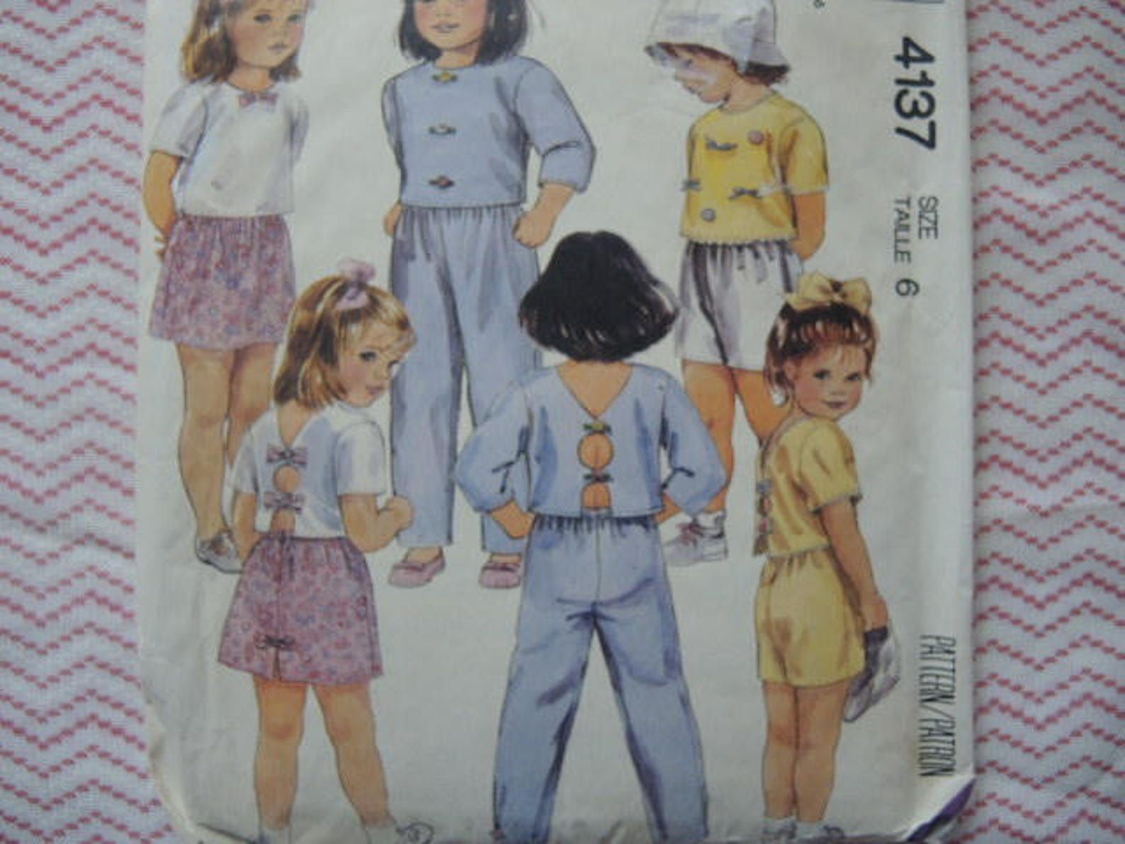 Vintage 1980s Mccalls Sewing Pattern 4137 Girls' Top Skirt Pants and ...