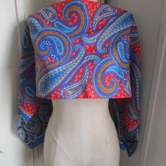 Vintage 1990s scarf paisley globally inspired pol… - image 3