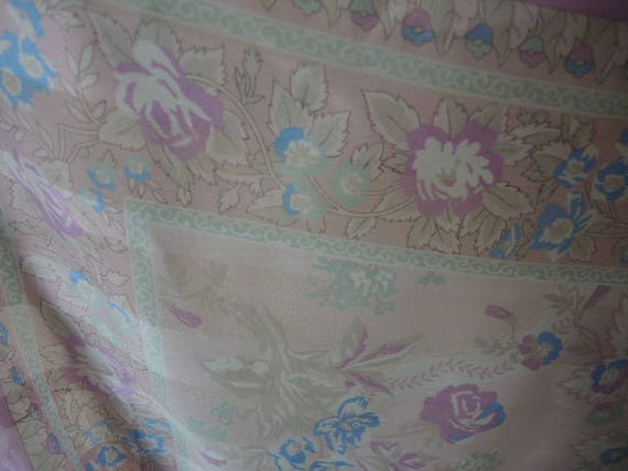 Vintage silk or silk like polyester large pastel … - image 4