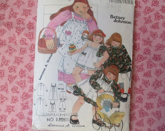 vintage 1970s Butterick sewing pattern 5279 Betsey Johnson of Alley Cat childrens dress pinafore bloomers and handkerchief size 3