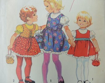 vintage 1970s simplicité patron couture 9684 filles pull chemisier et sac