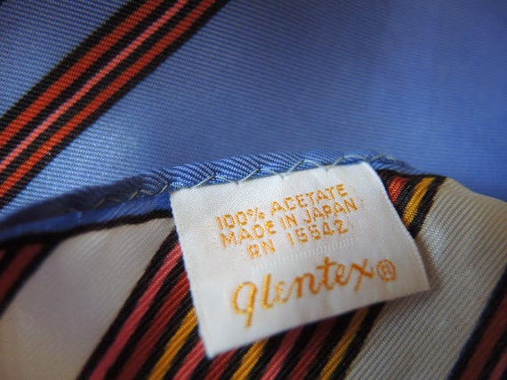 Vintage Glentex acetate scarf classic striped 13 … - image 3