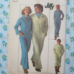 vintage 1970s Simplicity sewing pattern 7620 mens jiffy jumpsuit size 42 UNCUT